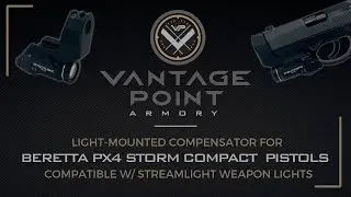 Light-Mounted Compensator for Beretta Px4 Compact Pistols compatible w/ Streamlight Weapon Lights