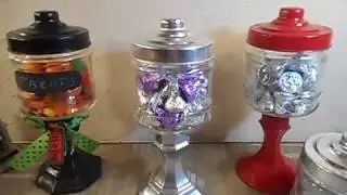 Easy Dollar Tree DIY's.......Candy Jars & Village Pond