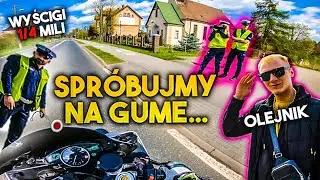 Pani policjantka suszy… SPRÓBUJMY WHEELIE! | WYŚCIGI 1/4 MILI | PIES NAS GONI 😂! Motovlog Whiteout