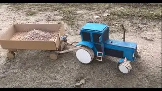 How to Make a Blue MTZ 82 Tractor with a Trailer