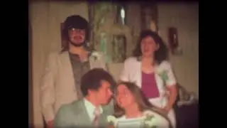 Unknown 1970s couple and friends. Some kind of celebration. 8mm home movie.