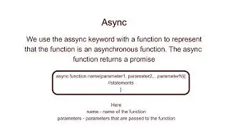 What is Async & Await || Complete Video