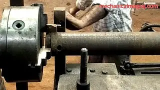 लेथ मशीन पर आधा इंच सरिए की रिंग मोड़ना