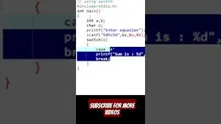 Calculator using switch case in C | switch case in c 