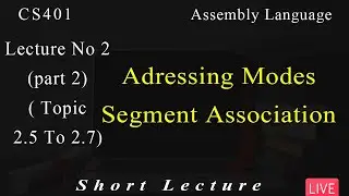 CS401 Assembly Language | Lecture No 2 Topic 2.4 To 2.8 | Short Lecture | VU Mentor