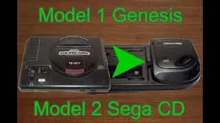 A Sega Genesis Model 1 Hooked Up To A Model 2 Sega CD