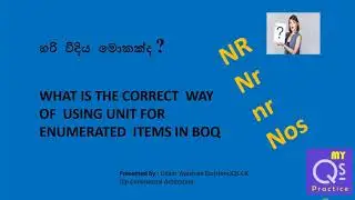 WHAT IS THE CORRECT  WAY  OF  USING UNIT FOR ENUMERATED  ITEMS IN BOQ