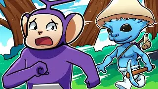ESCAPE FROM SMURF CAT! | Tinky Winky Plays: Roblox Escape Smurf Cat