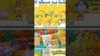 POKEMON PRINTABLE PRE-FILLED  FOOD LABEL CARDS + FREE SNACK BAR SIGN