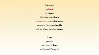 Hacer | Practice verbs #aprendeespanol #englishtospanish #spanishverbs #languages