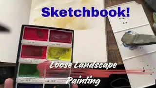 Loose watercolor Hake landscape painting Arteza Sketchbook himi gouache Kuretake Gansai Tambi paint