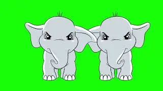 CUTE ANGRY ELEPHANT GREEN SCREEN ! 