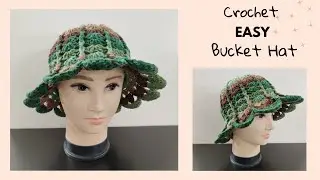 Crochet Easy Bucket Hat or Sun Hat Beginner Friendly Tutorial | Sea Shells Bucket Hat