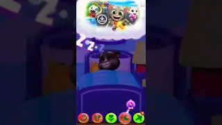 Baby Talking Tom yawns then falls asleep (for 