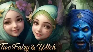Two Fairy and Witch | Blue Jinn Greedy Man Story