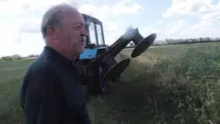 Косим ячмень. Необычный способ уборки.