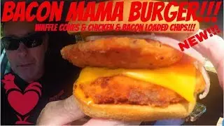 New Red Rooster Bacon Mama Burger, Waffle Cones & Chicken and Bacon Loaded Chips!!!