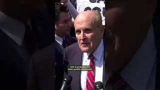 Giuliani speaks to the press before turning himself in for election fraud in Georgia #shorts