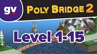 Poly Bridge 2 - 1-15 Hydraulic Management - Walkthrough