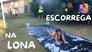 BRINCANDO DE ESCORREGA NA LONA COM SABÃO #desafios