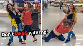 Karen Punches Walmart Employee Then Gets INSTANT KARMA!