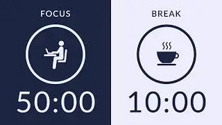 50/10 Pomodoro Timer with Brown Noise 🎧 4-Hour Study with Me for Deep Focus & ADHD ✨