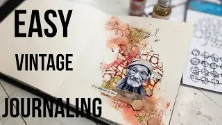 Vintage art journal layout