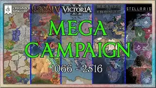 Mega Campaign Timelapse - CK3 to EU4 to Vicky 2 to HOI4 to Stellaris - 1066 - 2516 (A.I Only)