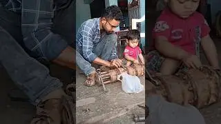 Daddu ke sath pumpset repairing ❤️ #innocent #baby #boy