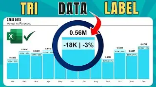 Display % Percentage, Difference & Value in Excel Column Charts