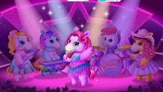 Pony sisters pop music band. Pony sisters rocking concert. Rock stars pony sisters dress up