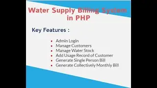 Water Supply Billing System PHP & MySQL  Part 1