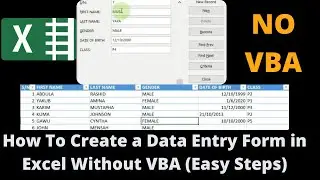 How To Create A Data Entry Form In Excel Without A VBA