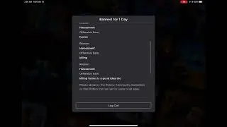 So i got banned from Roblox for 1 day lol
