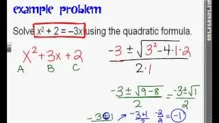 Lesson 10 6 Quadratic Formula