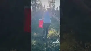 #haul #water from the #creek #offgrid #remotelife #cabinlife in #alaska is #hardwork #uphilloffroad