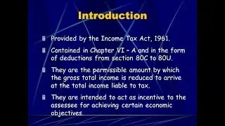 DEDUCTION UNDER CHAPTER VIA - 80C TO 80U BY CA. VIKRAM R BIYANI