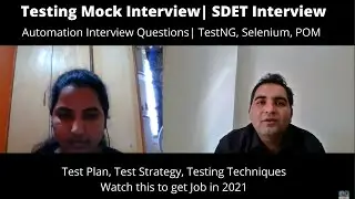 Testing Interview Questions| Automation| Selenium Framework| SDET Mock Interview
