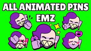 Emz Pins (Animated) | Brawl Stars | Green Screen