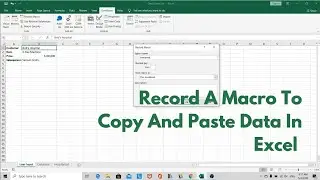 How To Record Macro To Copy And Paste Data In Excel
