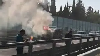 В Сочи сгорел Gelandewagen за 15 миллионов рублей