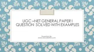 Solved UGC NET Paper I  in HIndi| Logical  questions with explanation from last year paper