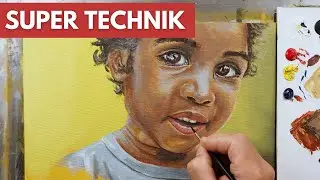 So kannst du ein ausdrucksstarkes Porträt mit Acrylfarben malen - Perfekte Technik