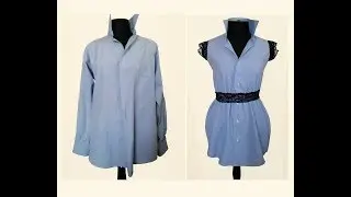 Делаю платье из мужской рубашки. Переделка одежды. DIY.