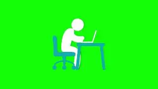 Business work on table icon green screen | animated icon green screen