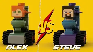 Build Your Own LEGO Minecraft Alex vs Steve Skibidi Toilet Kart!