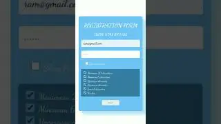 Registration form using HTML, CSS and JavaScript
