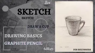We draw a cup. Creation of volume by hatching.