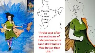 Painting Highlighting Women Safety Issue | Ra*e victim painting in shape of India Map #brainlessly