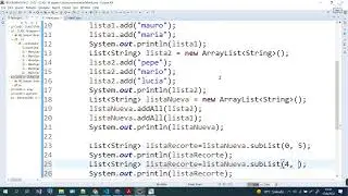 List en JAVA   unir dos listas de string con addAll y obtener una subList   condicionar elementos y